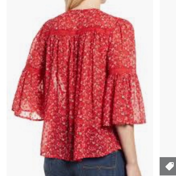 Lucky Brand Sheer Boho Top - Large NWOT - Picture 2 of 7
